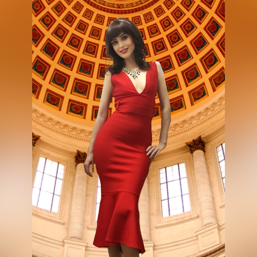 Bodycon Trumpet Dress, Small - Picture 3 of 14
